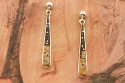 Calvin Begay Starry Night at the Pueblo Sterling Silver Dangle Earrings